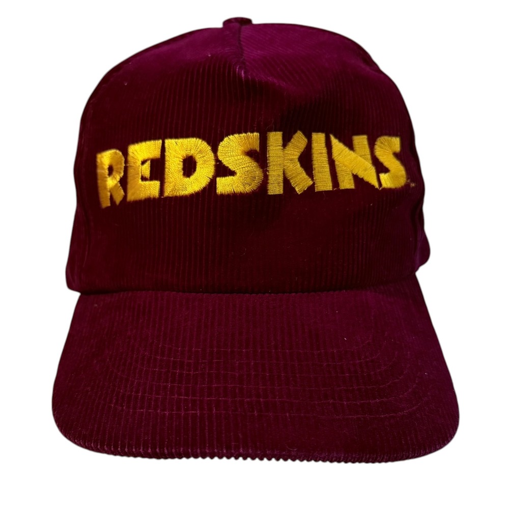 Vintage Washington Redskins NFL Starline Corduroy Snapback Hat Burgundy Gold
